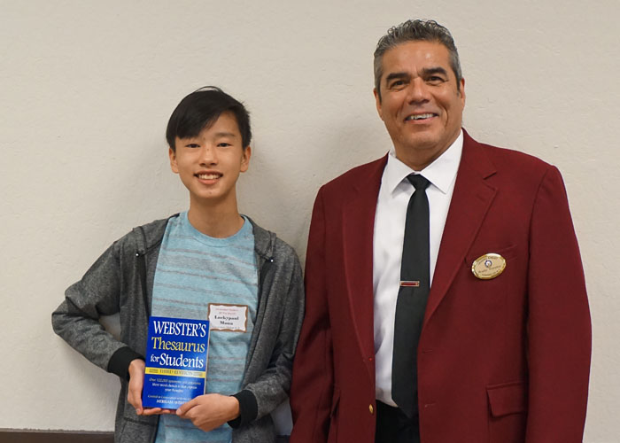 Left to right are Luckypaul Moua from Genevieve Didion K-8, Rudy Toralez, Elks 6 Leading Knight